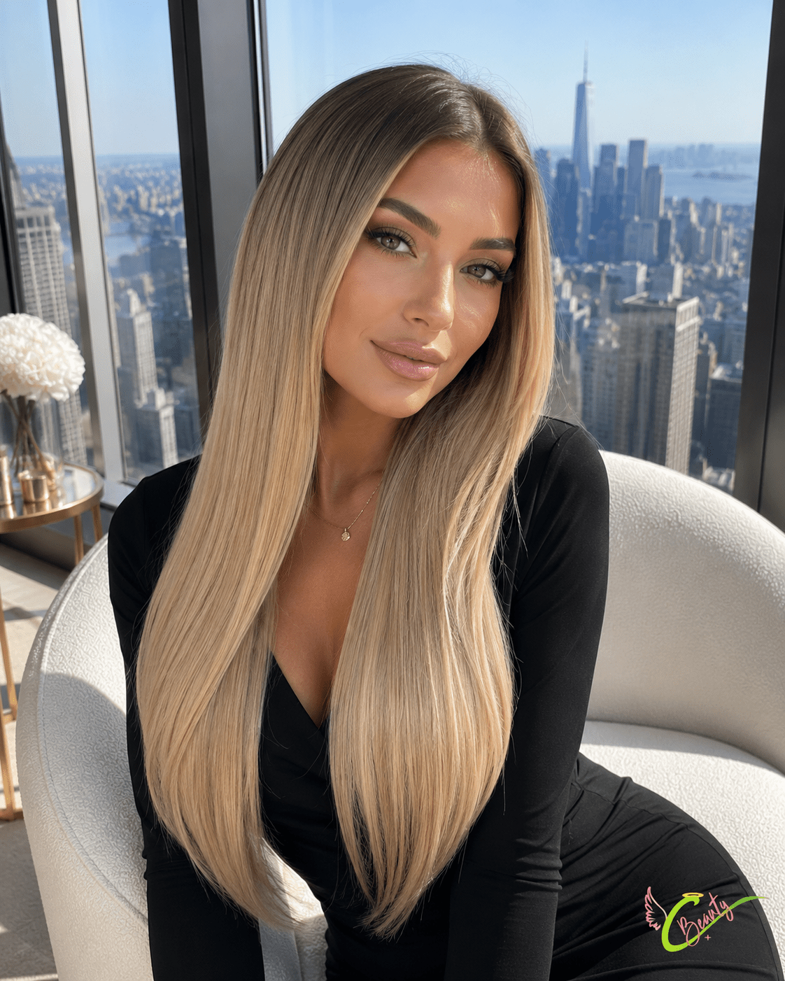 Straight Tape-In Hair Extensions — Norwegian Blonde | 100% Human Hair, Reusable, 16–30 inch - C Beauty Accessories