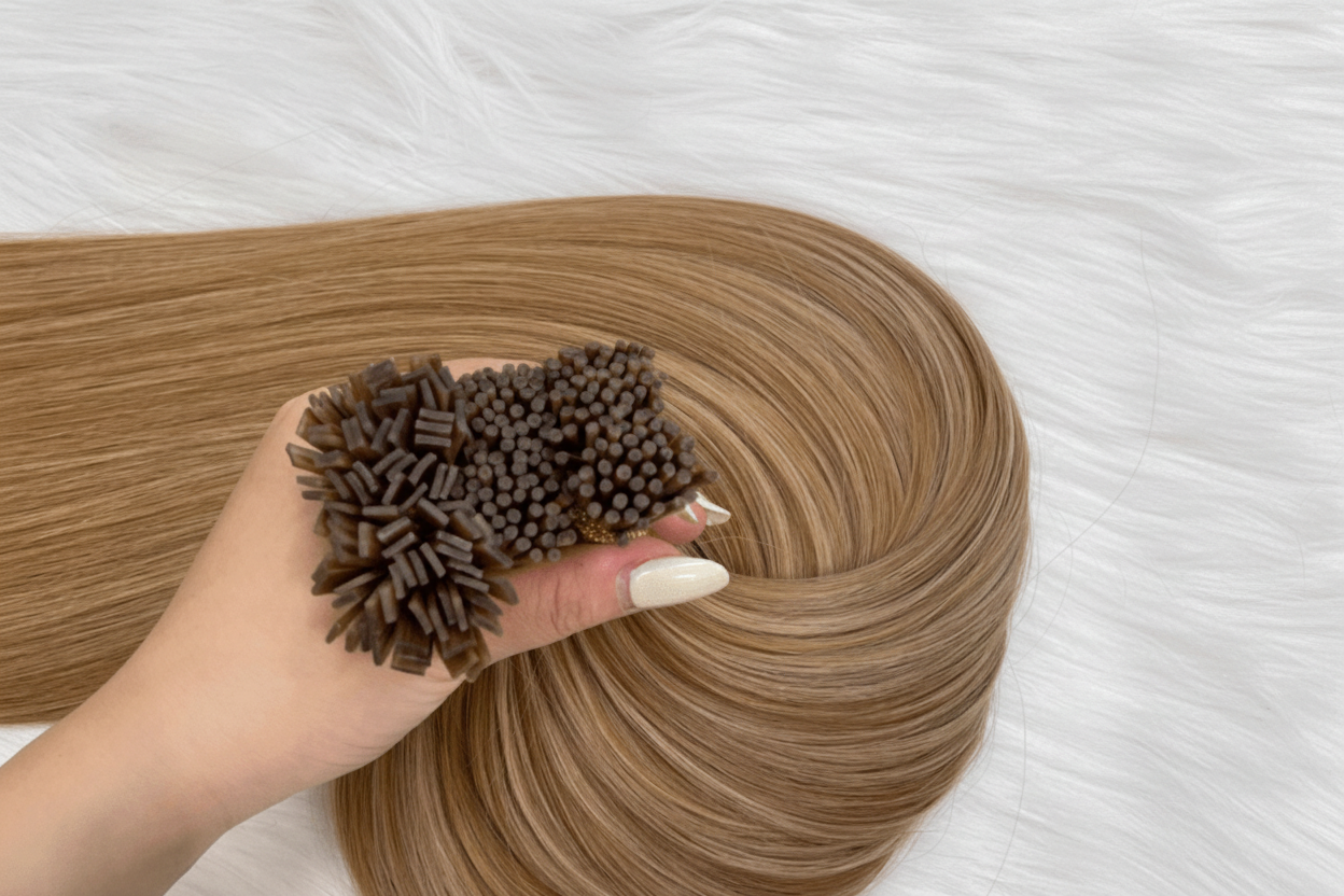 #CL straight I-tip keratin extensions Vietnamese human hair C Beauty