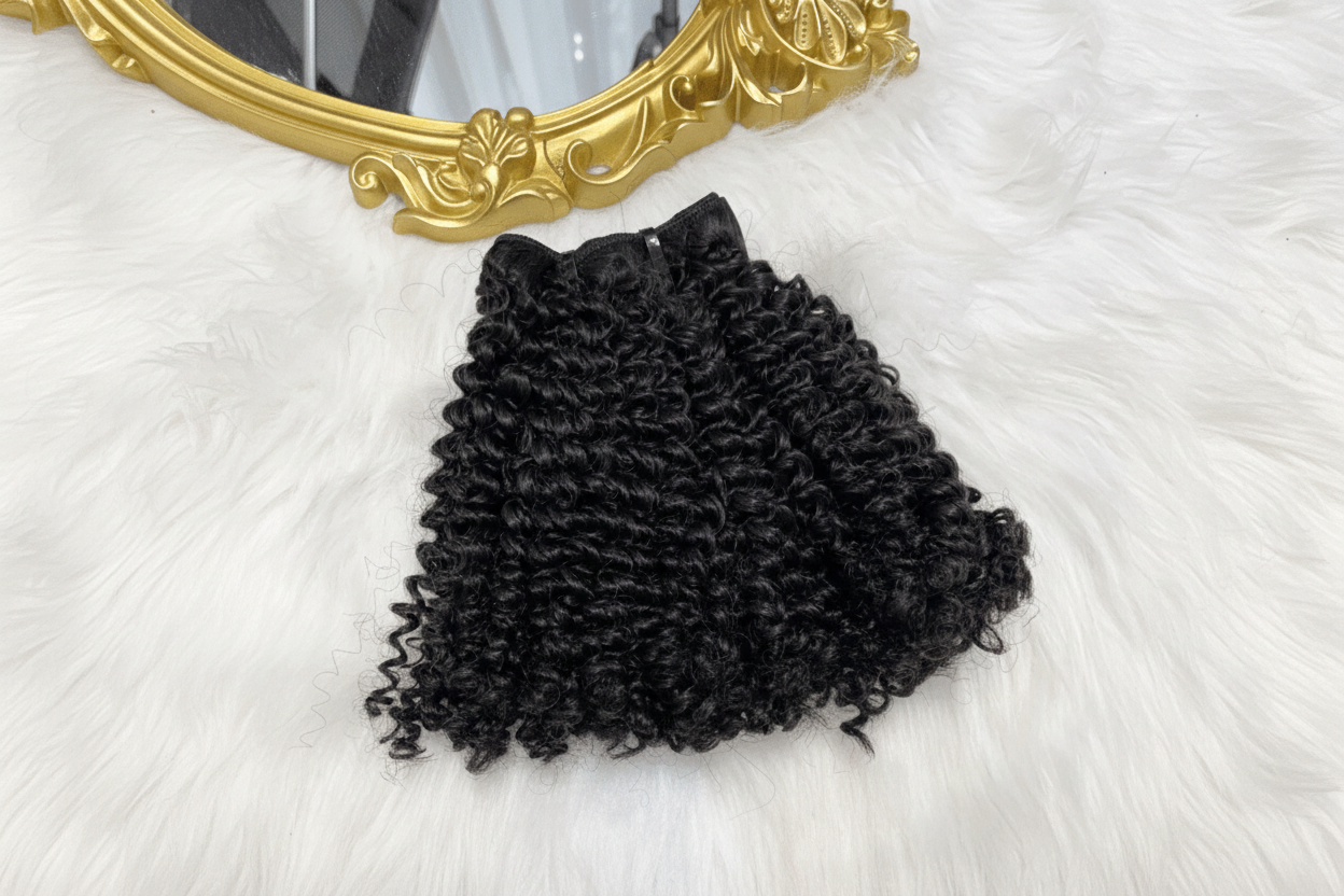 Kinky curly double drawn Remy weft bundle Vietnamese hair C Beauty