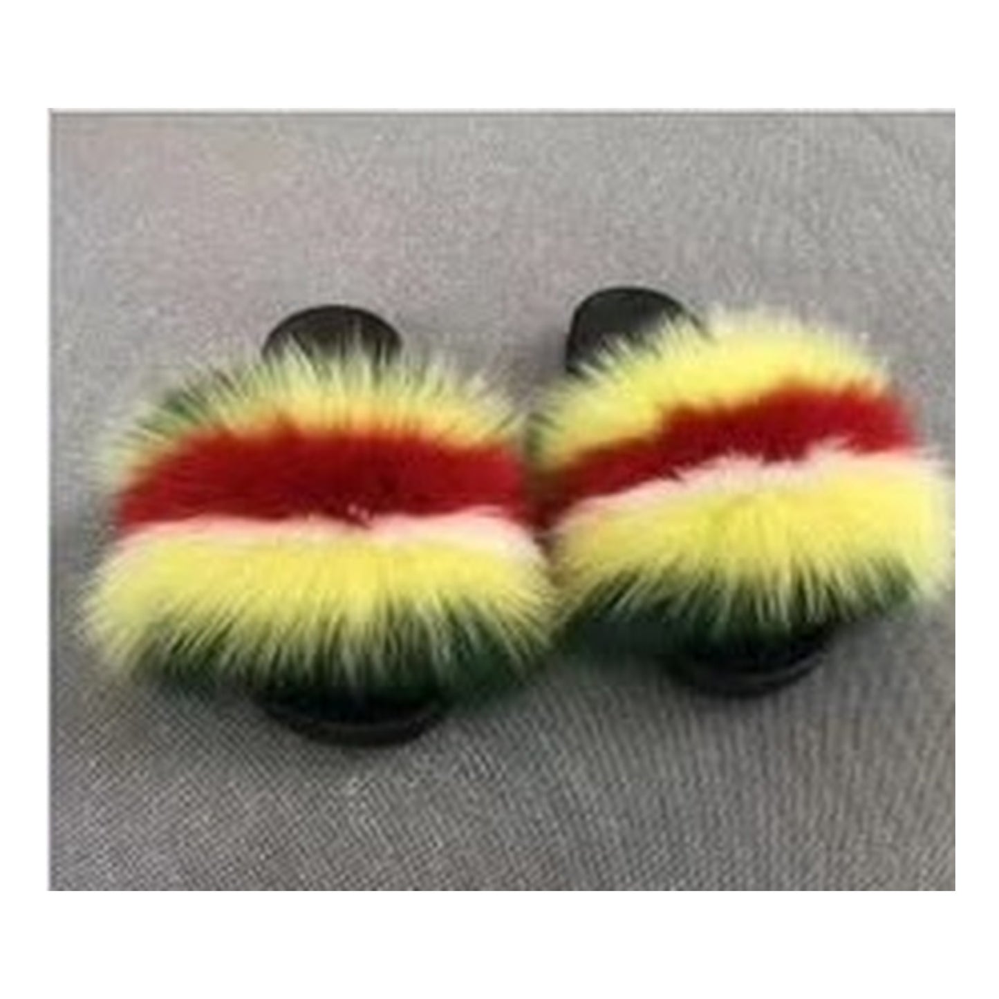 Fox Fur Slides – yellow red yellow– Style F-167
