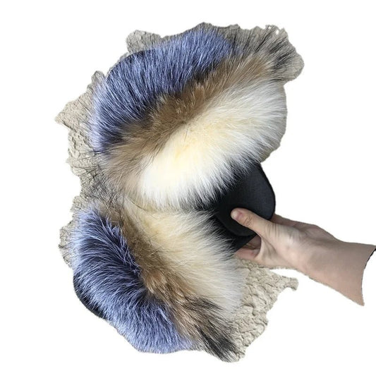 2024 New Designer Luxury fox fur Slides for women - Shopcbeauty