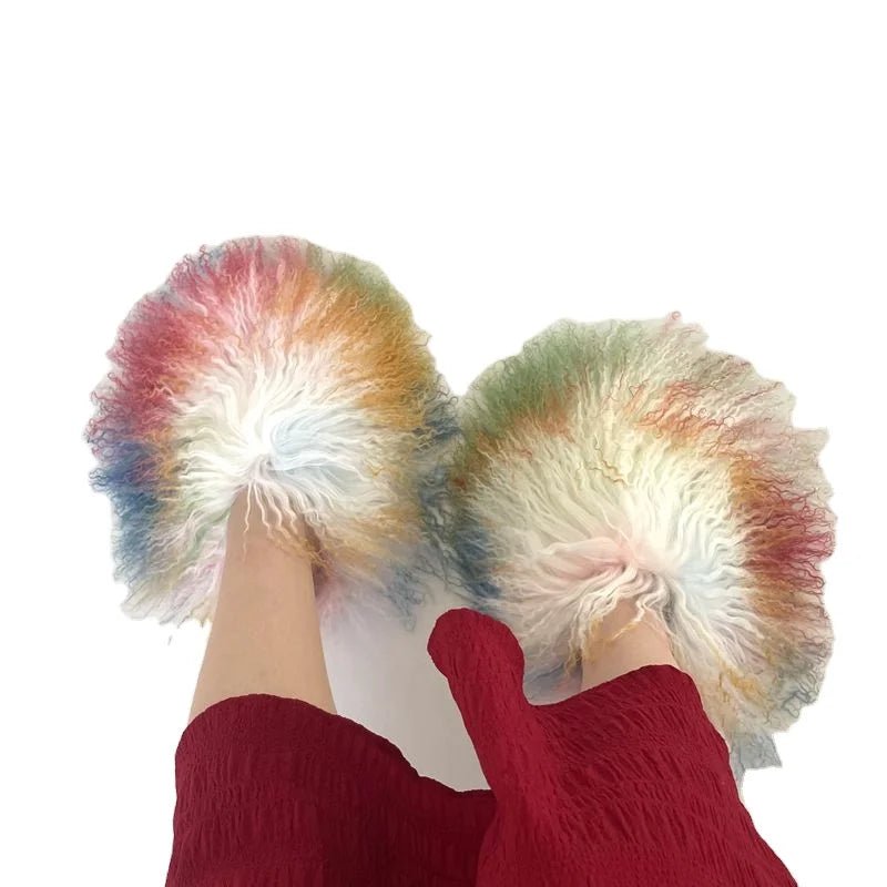 Mongolian sheep fur slide sandals | C Beauty