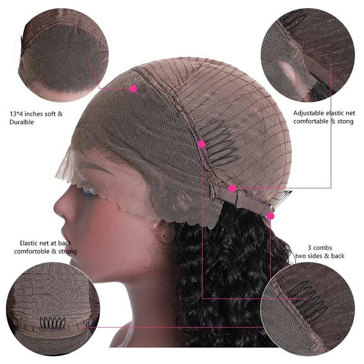 Deep Curl 13x6 HD Lace Frontal Bob Wig — 250% Density, Human Hair - C Beauty Accessories