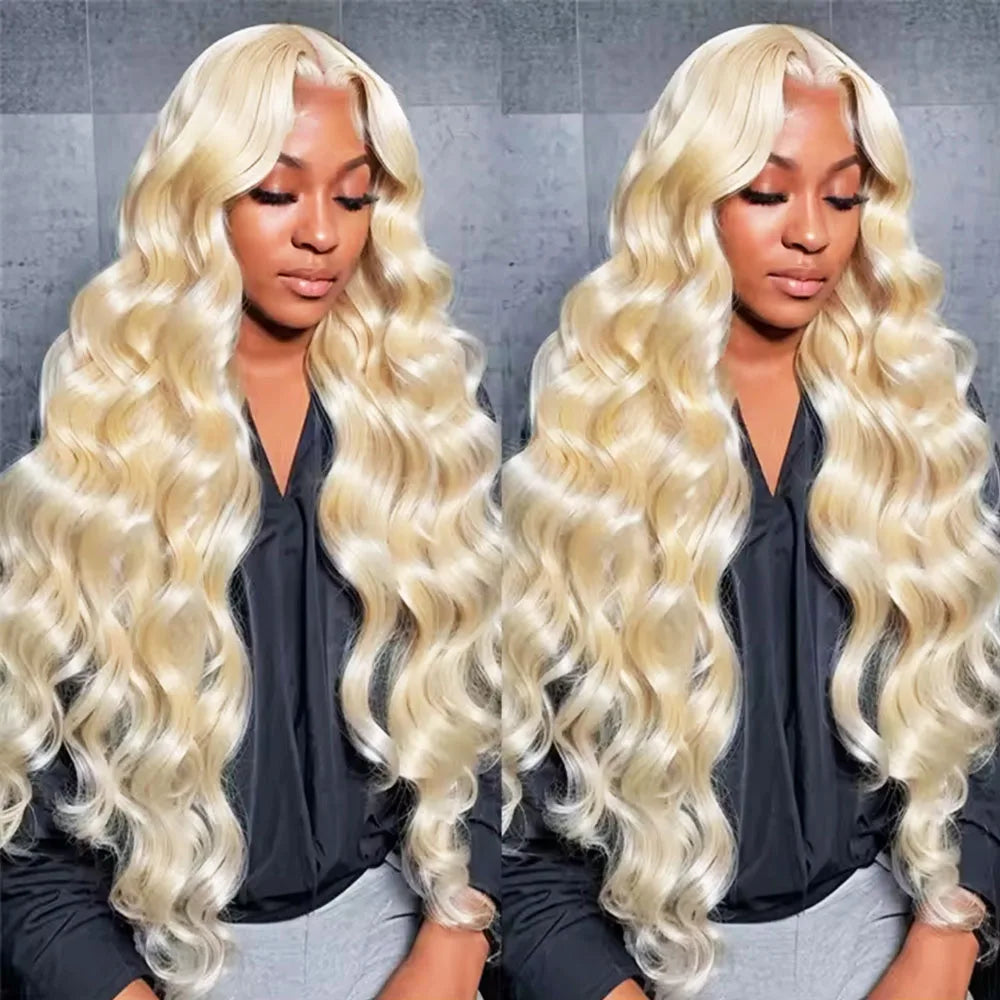 13×6 HD Lace Deep Wave 613 Blonde Frontal Wig — 100% Human Hair