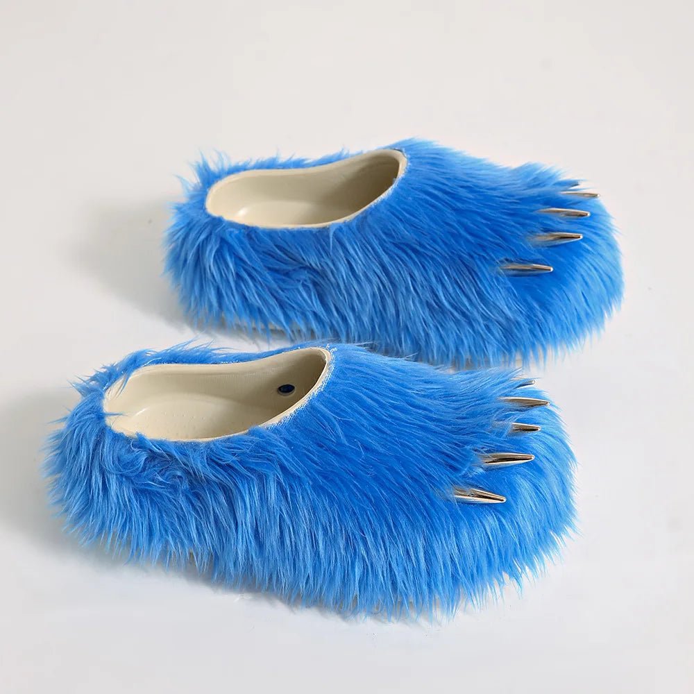 Bear Claw Faux Fur Slides - Shopcbeauty