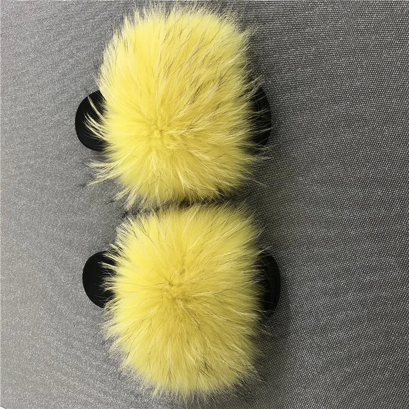2025 New Designer Luxury women Fox Fur sandals - Shopcbeauty
