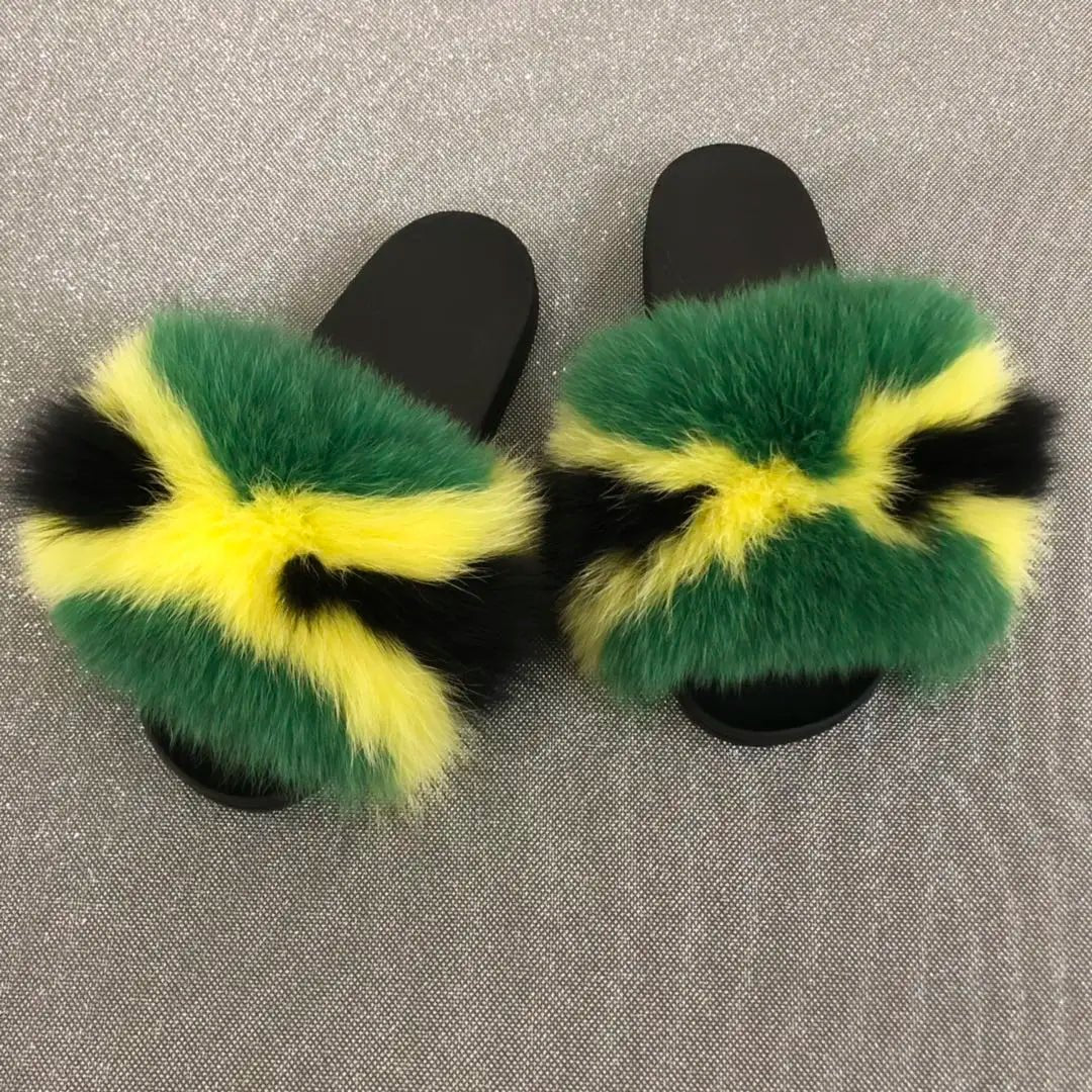 Fox Fur Slides | 58 Colors - Shopcbeauty