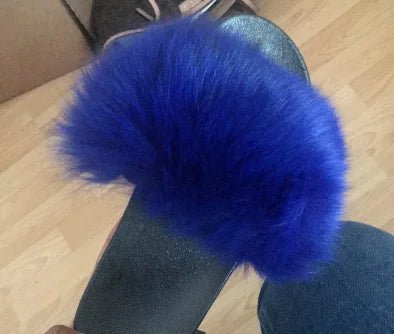 2025 genuine faux fox fur slippers - Shopcbeauty