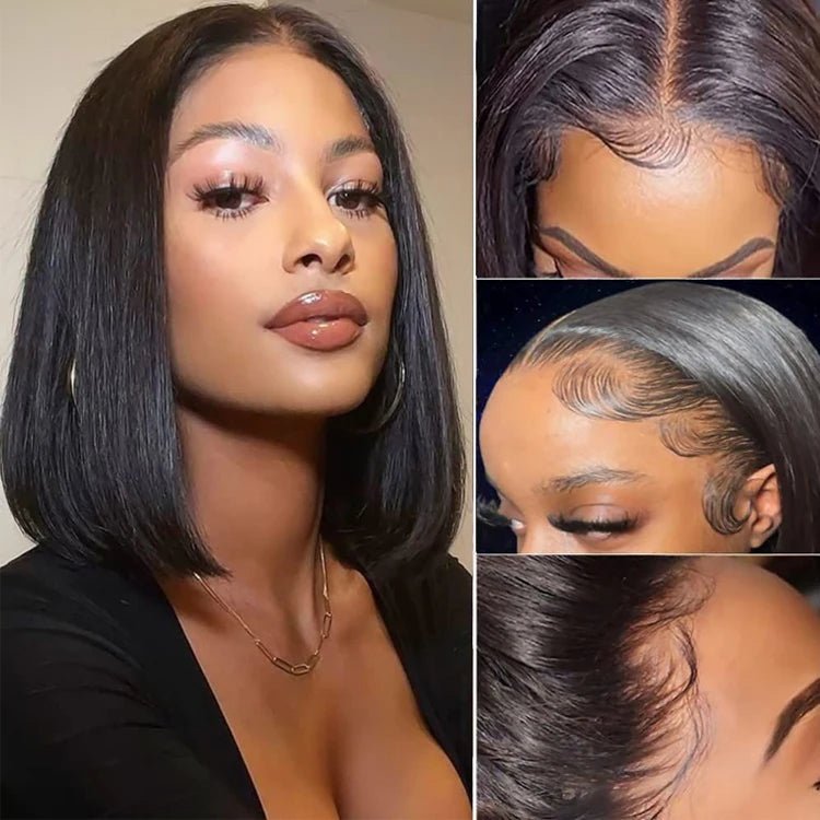 Bone Straight Glueless HD Lace Bob Wig — Human Hair - C Beauty Accessories