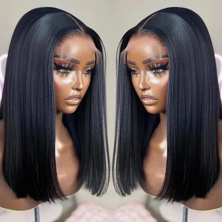 13×6 HD Lace Bone Straight Frontal Wig — 100% Human Hair