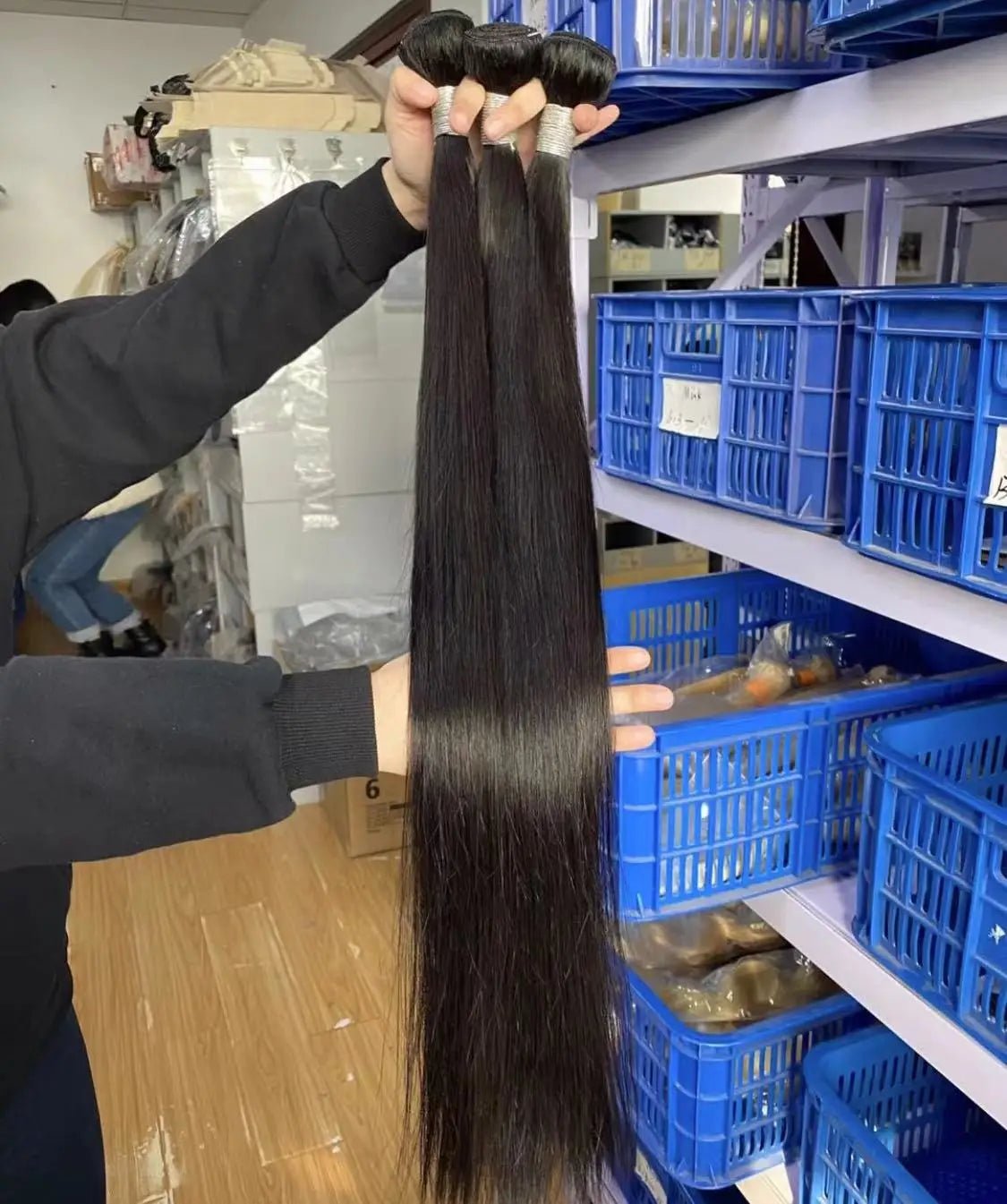 Raw Human Bulk Hair, Natural Black, Cuticle Aligned, Unprocessed - C Beauty Accessories