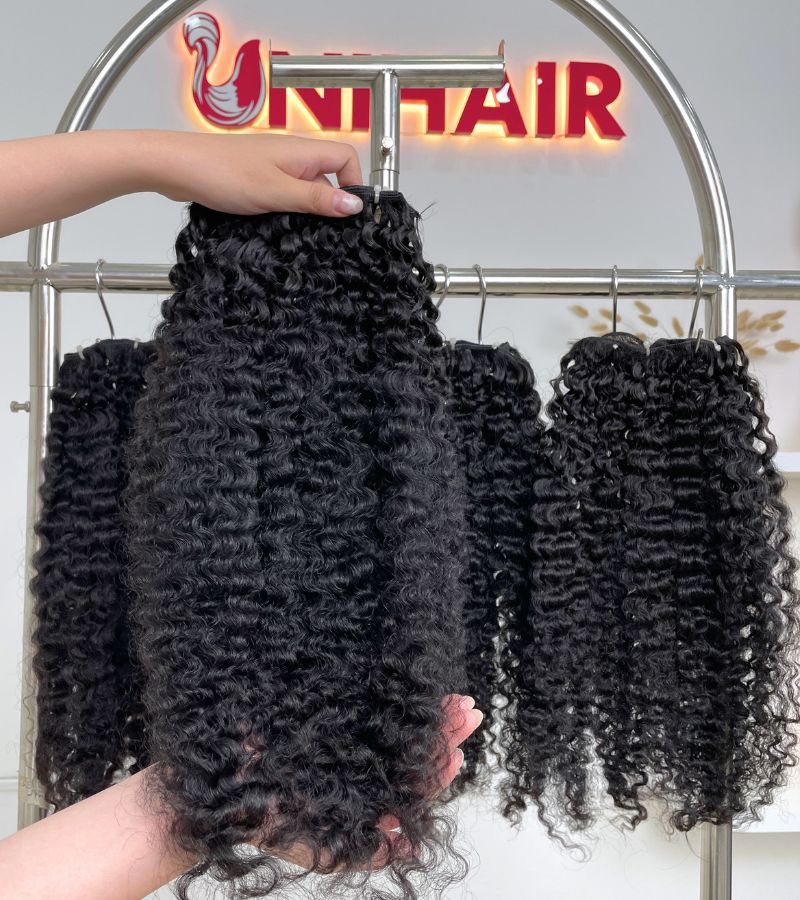 Raw kinky curly hair weft bundle Vietnamese hair 100g C Beauty
