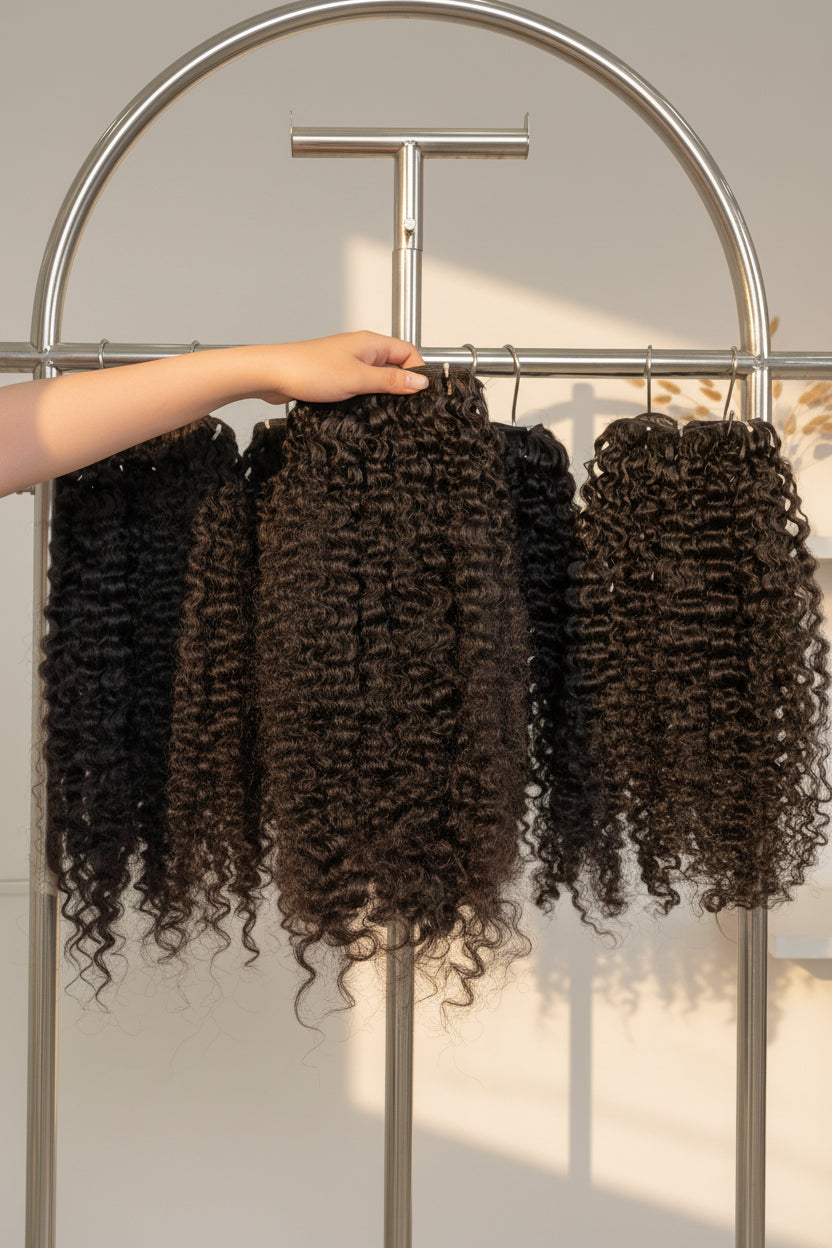 Raw kinky curly hair weft bundle Vietnamese hair 100g C Beauty