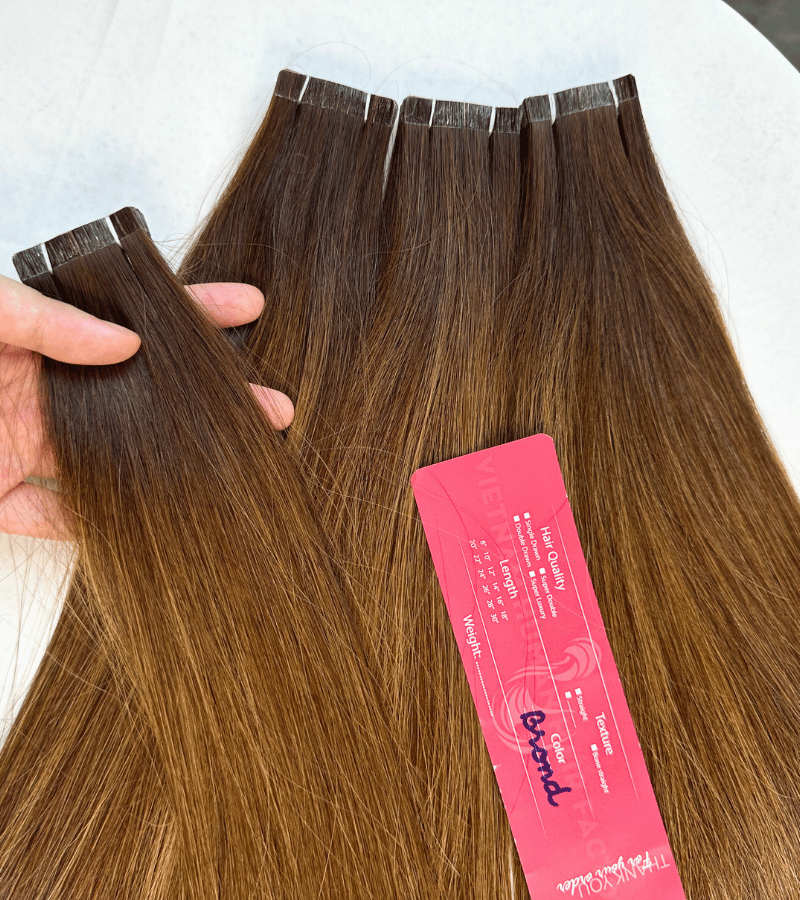 Brond Tape-In Hair Extensions | Straight Human Hair - Shopcbeauty
