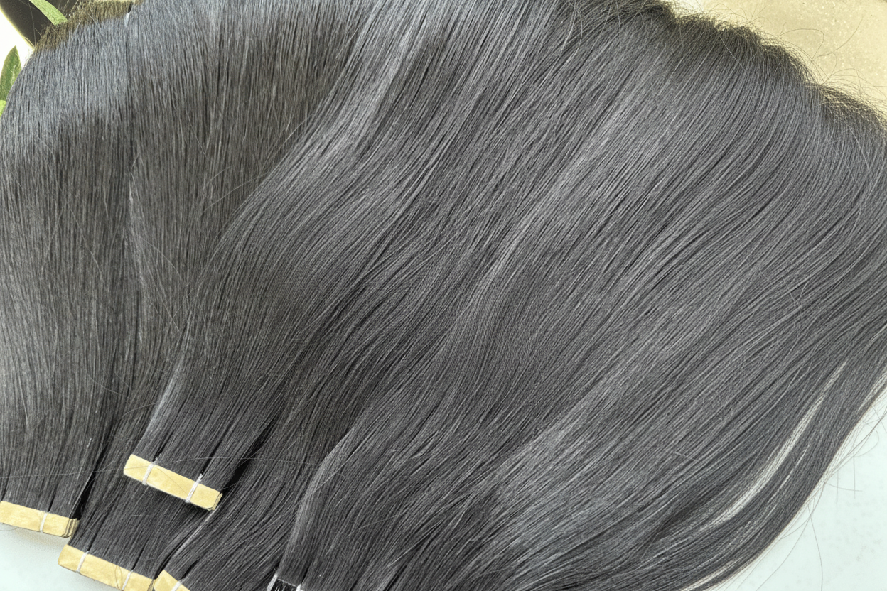 Jet Black Tape-In Hair Extensions | Straight Human Hair | C Beauty