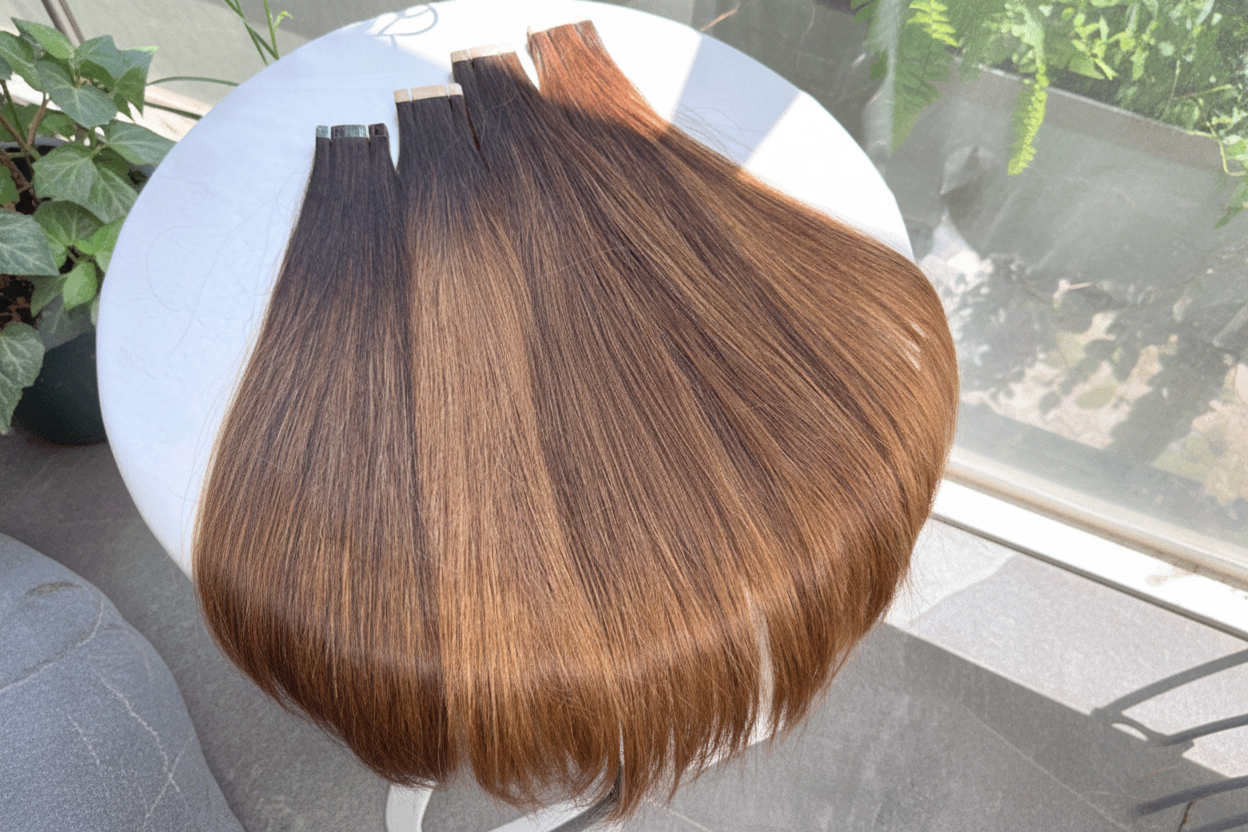Mocha Tape-In Hair Extensions | Straight Human Hair | C Beauty