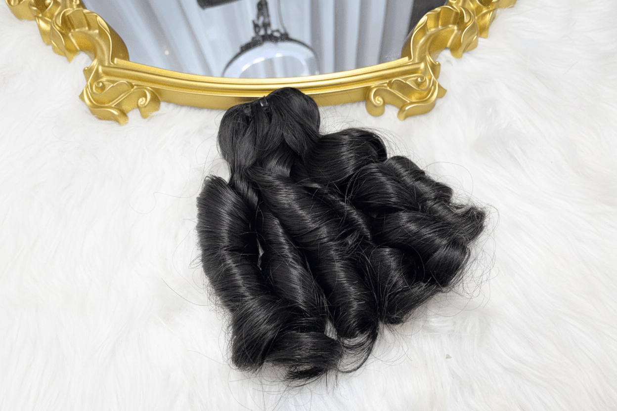 Finger curly double drawn Remy weft bundle Vietnamese hair C Beauty