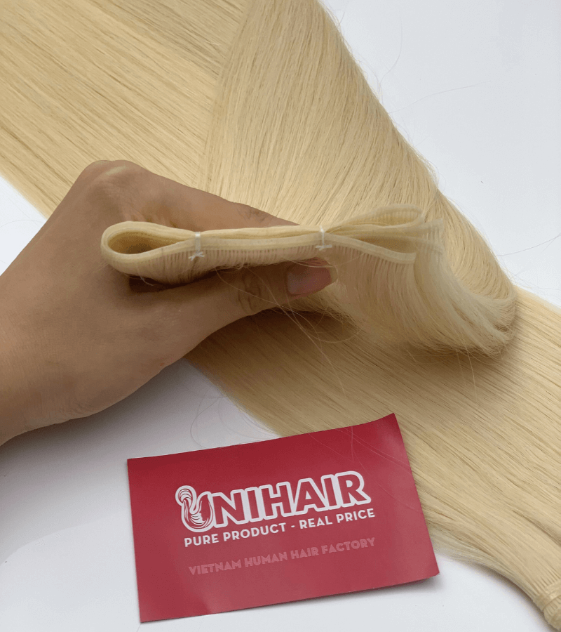 Platinum Blonde Genius Weft Hair Extensions | Straight Human Hair - Shopcbeauty