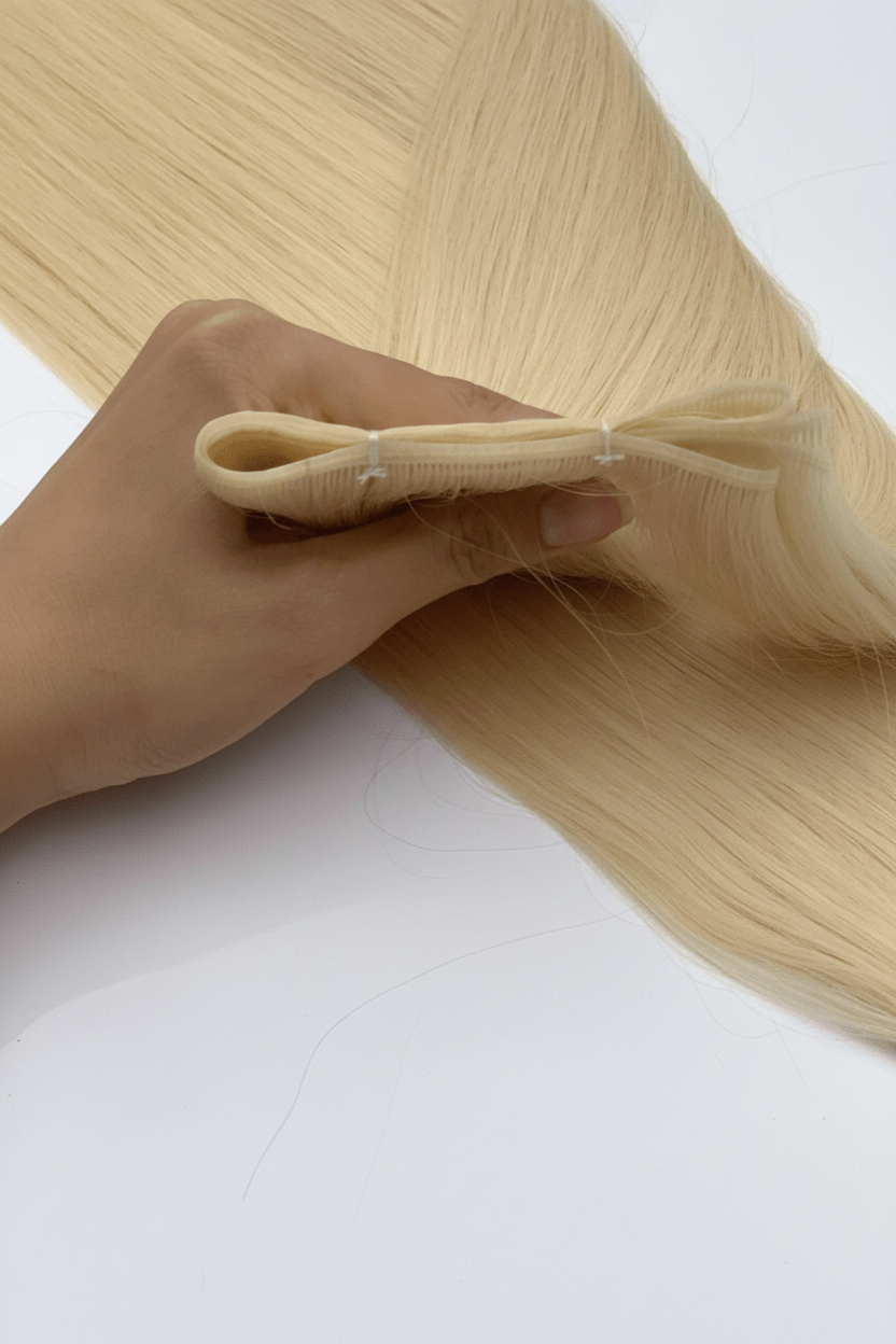 Platinum Blonde Genius Weft Hair Extensions | Straight Human Hair | C Beauty
