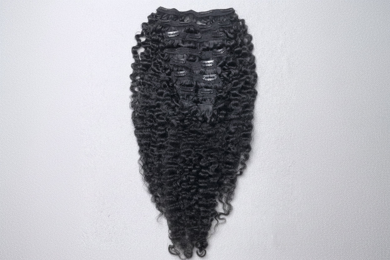 Kinky curly clip-in hair extensions natural 20 inch 200g Vietnamese hair C Beauty