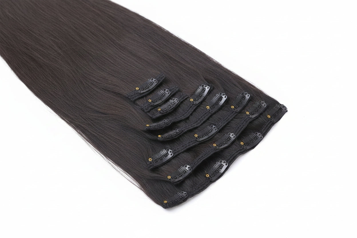 Natural straight clip-in extensions 20 inch 125g Vietnamese hair C Beauty