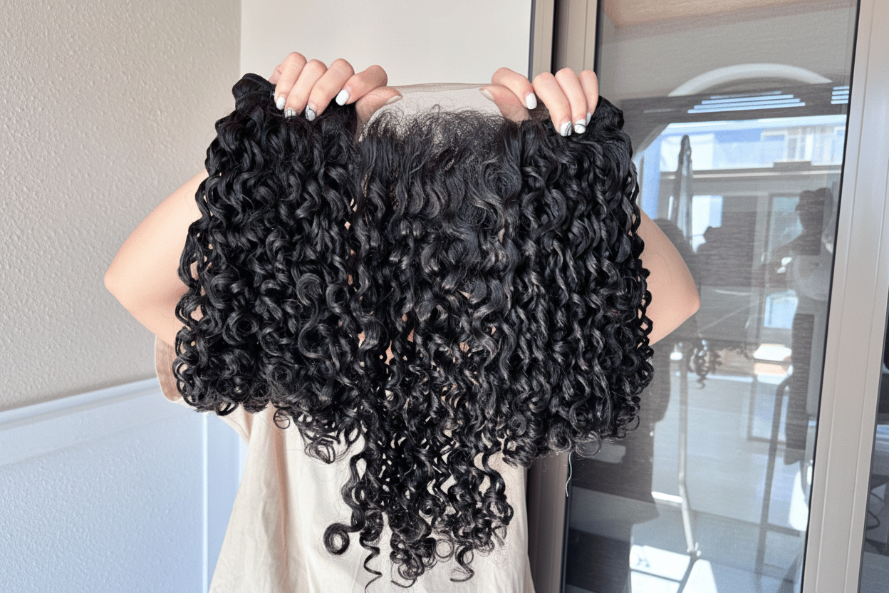 Pixie curly double drawn Remy weft bundle Vietnamese hair C Beauty