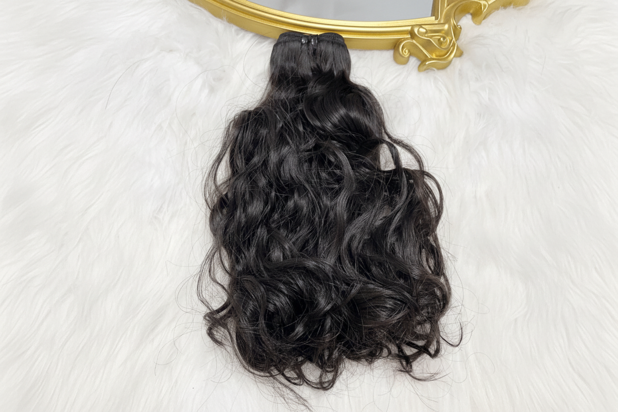 Natural wavy double drawn Remy weft bundle Vietnamese hair C Beauty