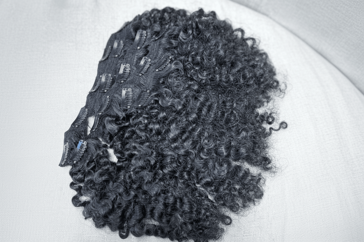 Natural Black Burmese Curly Clip-In Hair Extensions - C Beauty Accessories