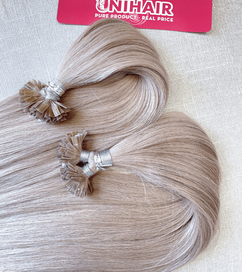 Silver Color Flat Tip Hair Extensions - Shopcbeauty