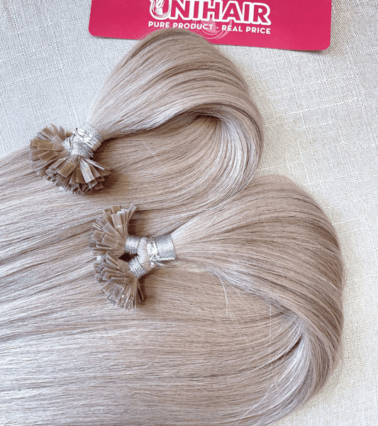 Silver Color Flat Tip Hair Extensions - Shopcbeauty