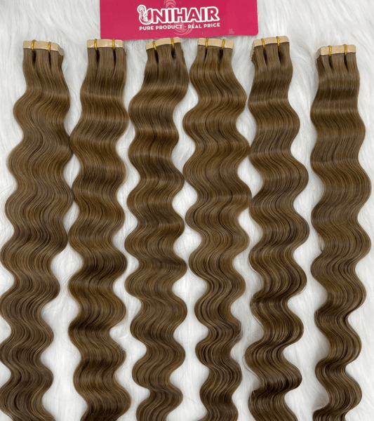 4 Tape-In Hair Extensions | Natural Wavy Human Hair - Shopcbeauty