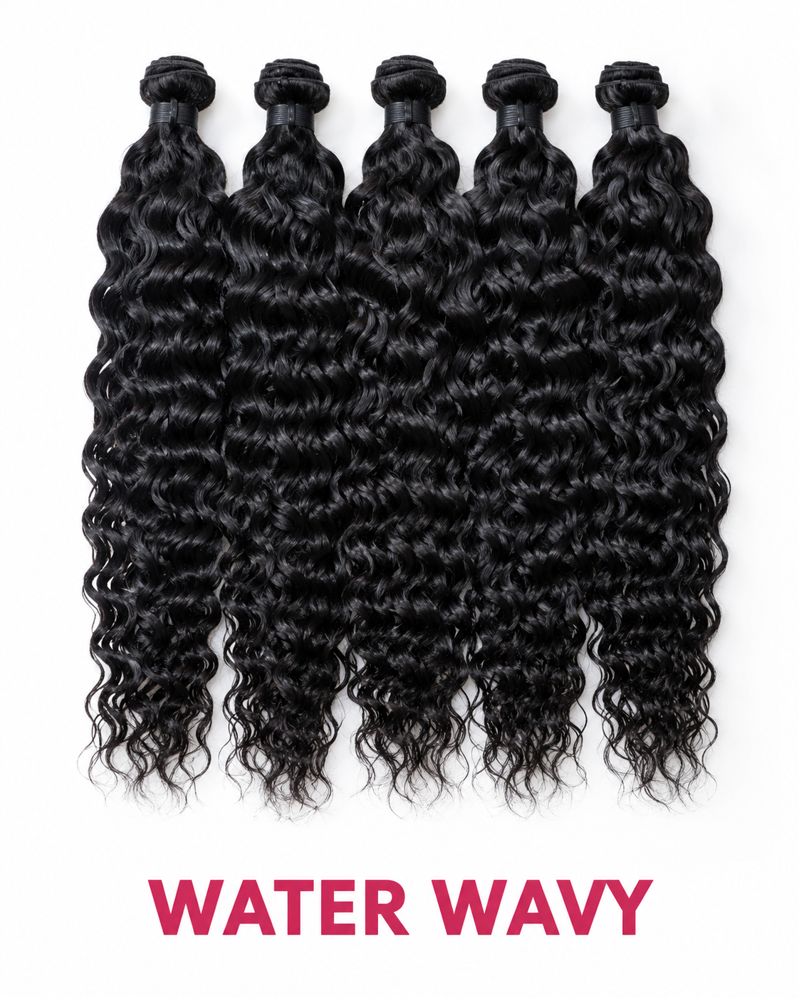 Water wavy hair bundle close up curl detail C Beauty