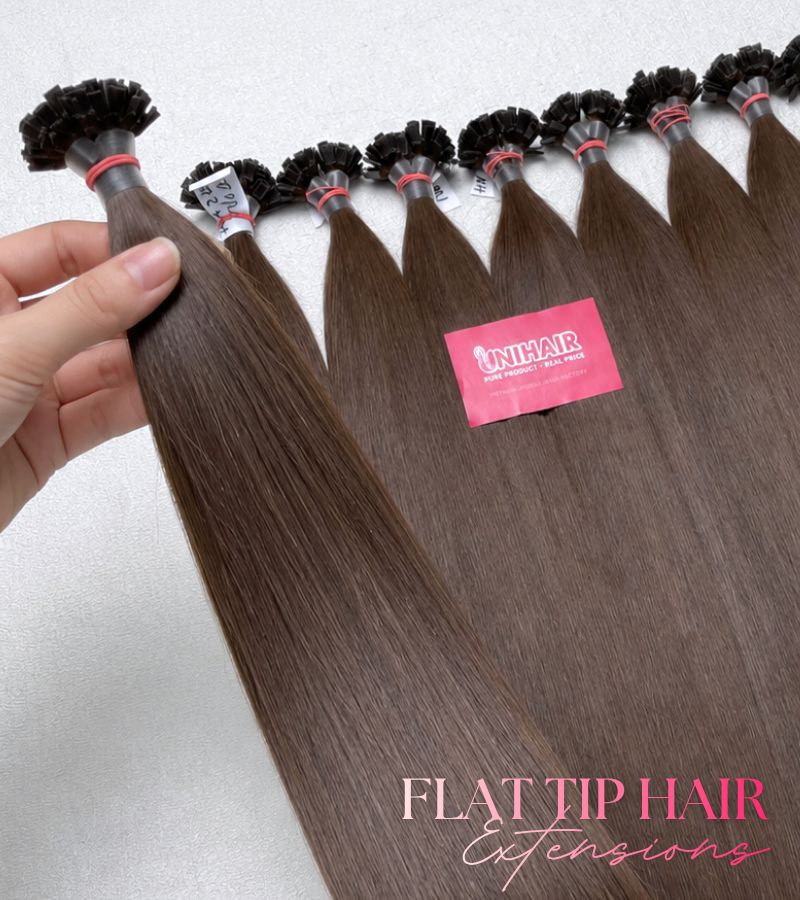 2 Flat Tip Hair Extensions | Dark Brown - Shopcbeauty