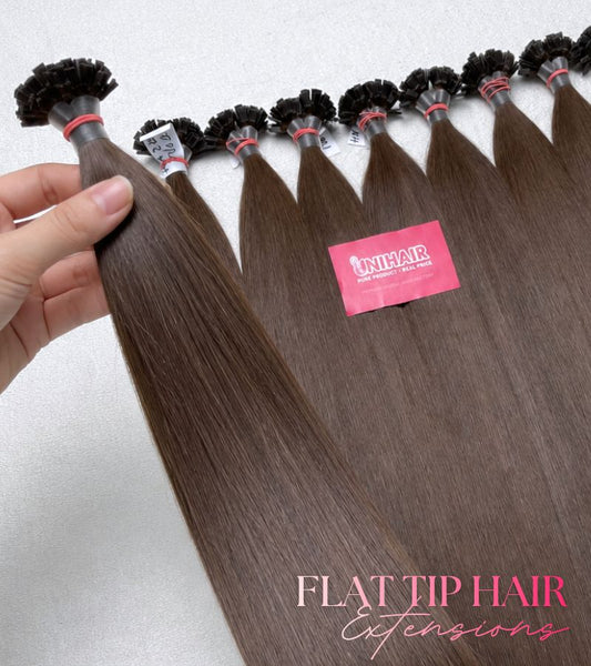 2 Flat Tip Hair Extensions | Dark Brown - Shopcbeauty
