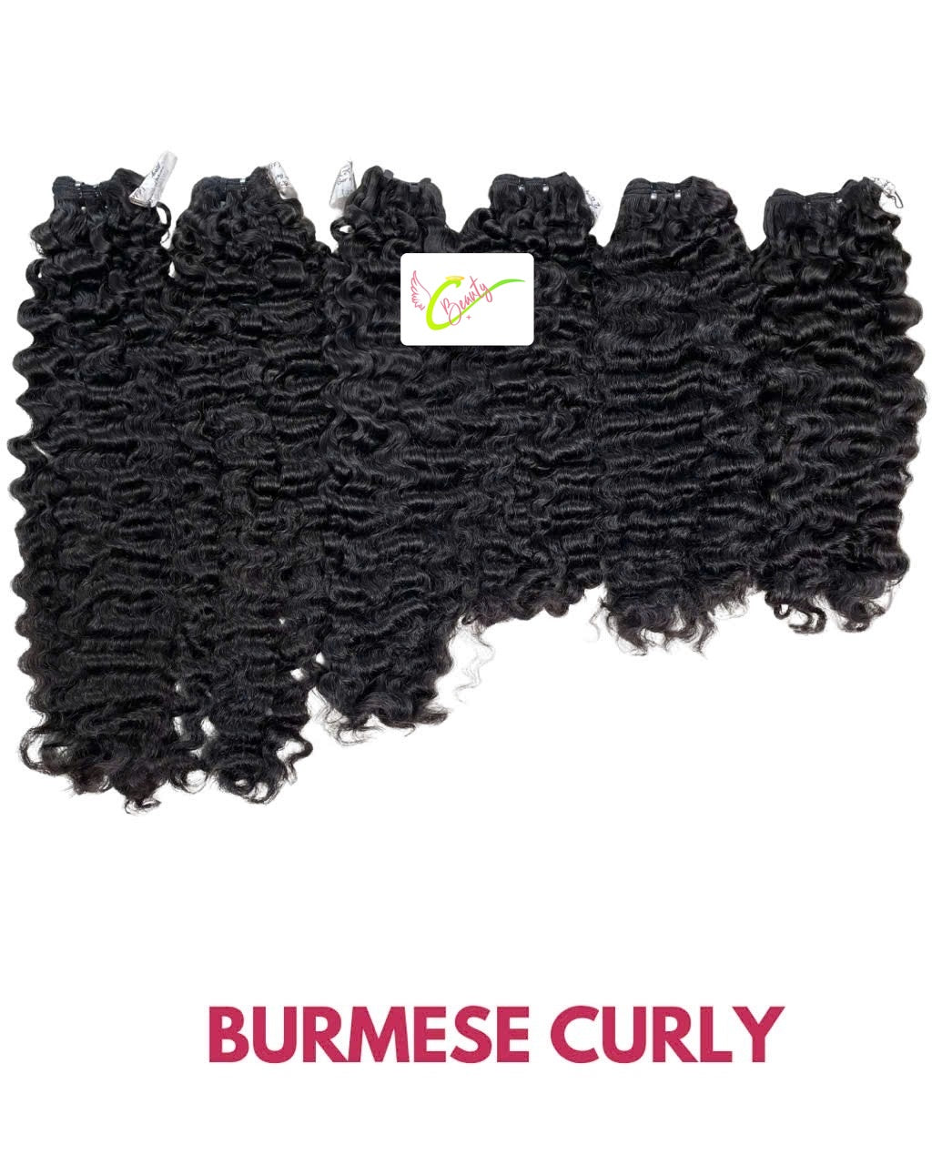 Burmese curly weft bundle close up curl texture C Beauty
