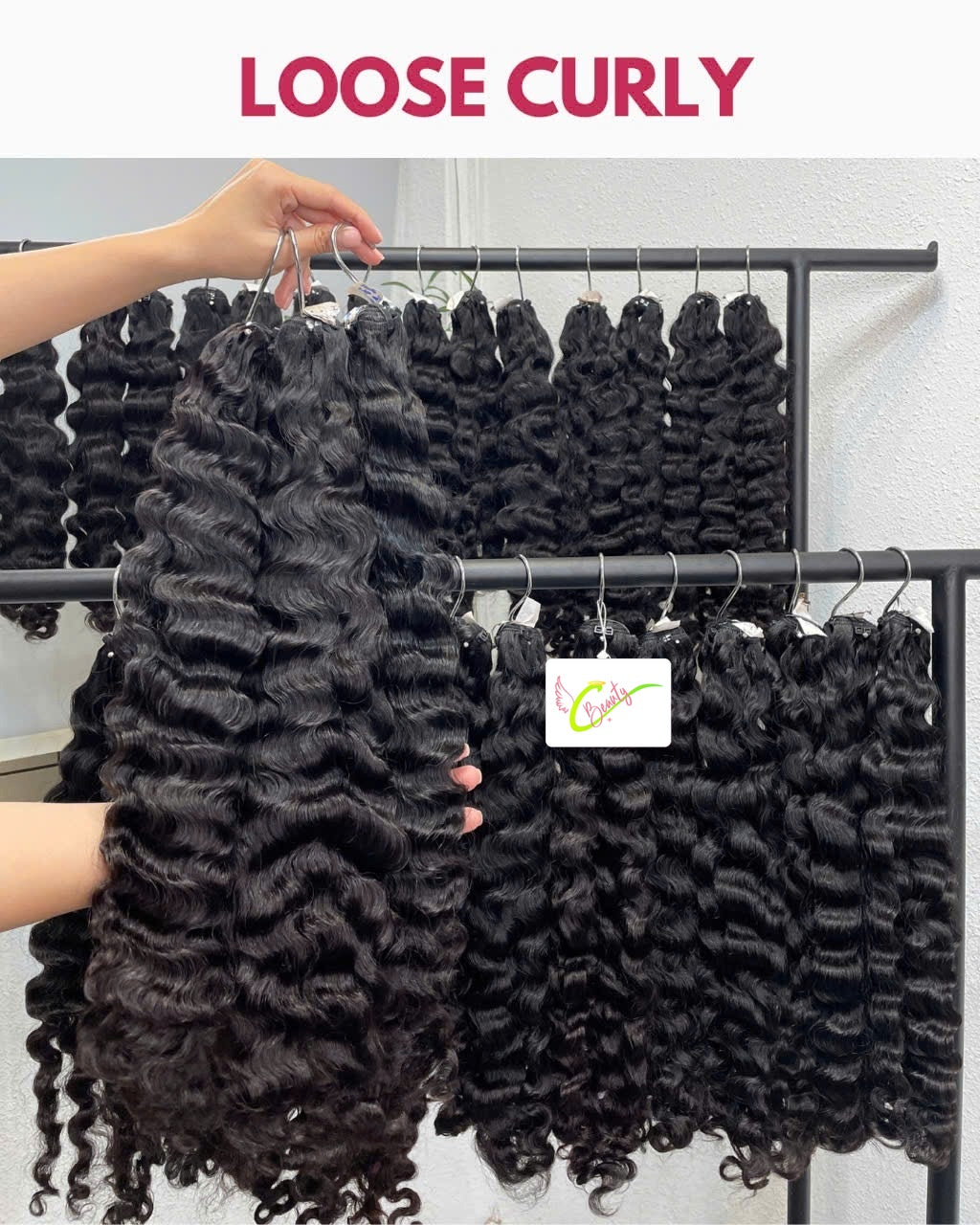 Burmese curly Vietnamese hair bundle natural black 100g C Beauty
