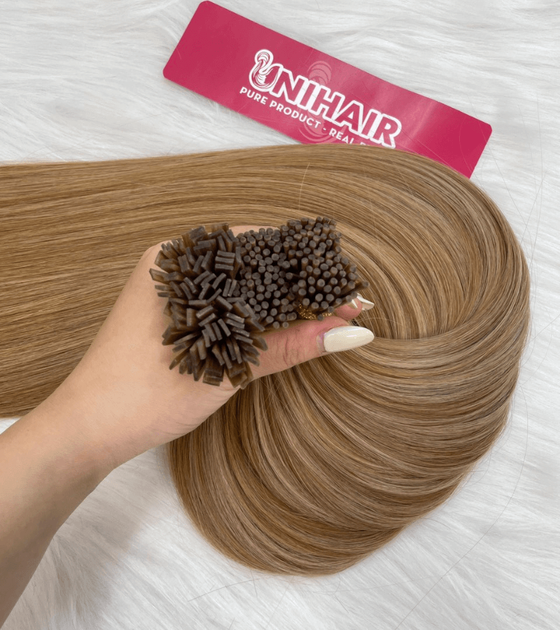 #CL straight I-tip keratin extensions Vietnamese human hair C Beauty