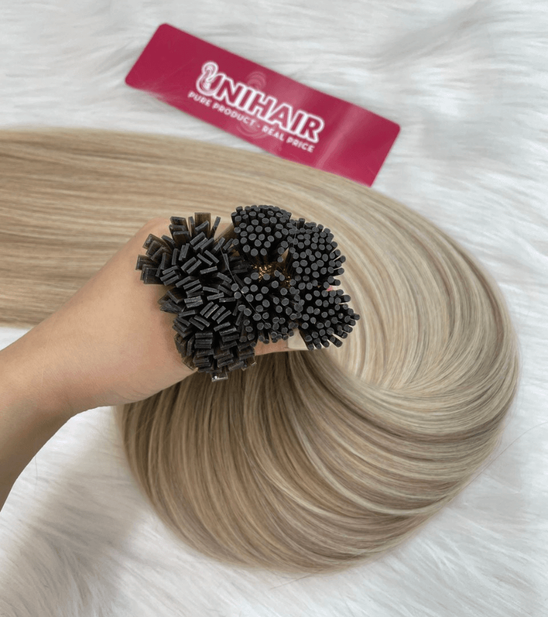 #SB straight I-tip keratin extensions Vietnamese human hair C Beauty