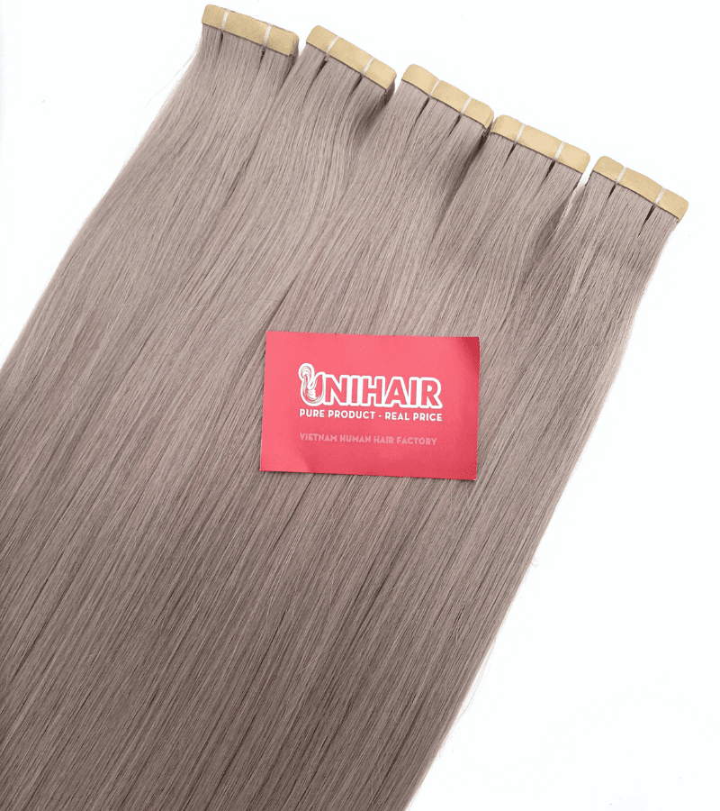 Platinum Silver Tape-In Hair Extensions | Straight Human Hair - Shopcbeauty