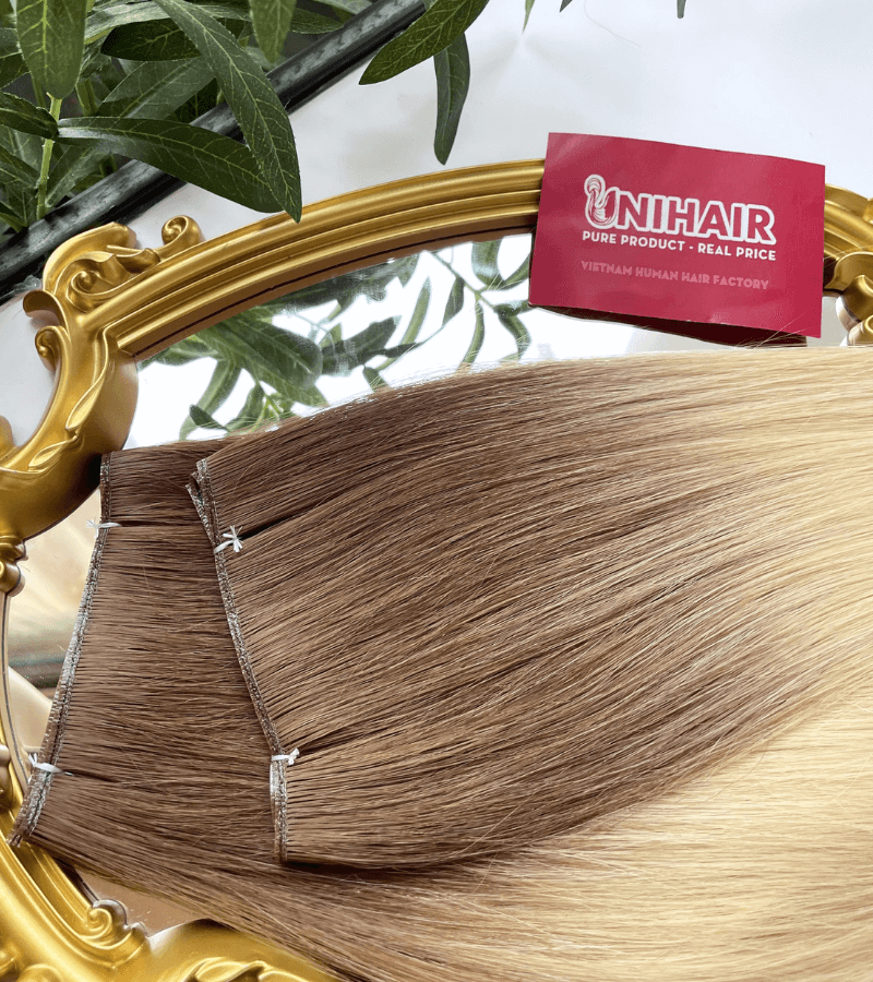 Arctic Blonde Genius Weft Hair Extensions | Straight Human Hair - Shopcbeauty