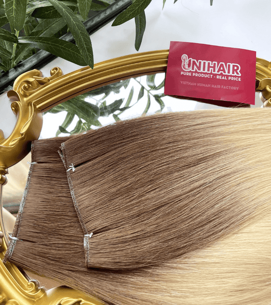 Arctic Blonde Genius Weft Hair Extensions | Straight Human Hair - Shopcbeauty