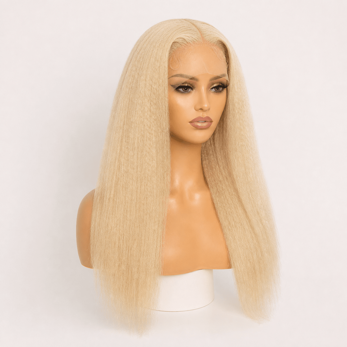 5×5 HD Lace Kinky Straight 613 Blonde Closure Wig — 100% Human Hair - C Beauty Accessories