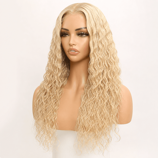 5×5 HD Lace Water Wave 613 Blonde Closure Wig — 100% Human Hair - C Beauty Accessories