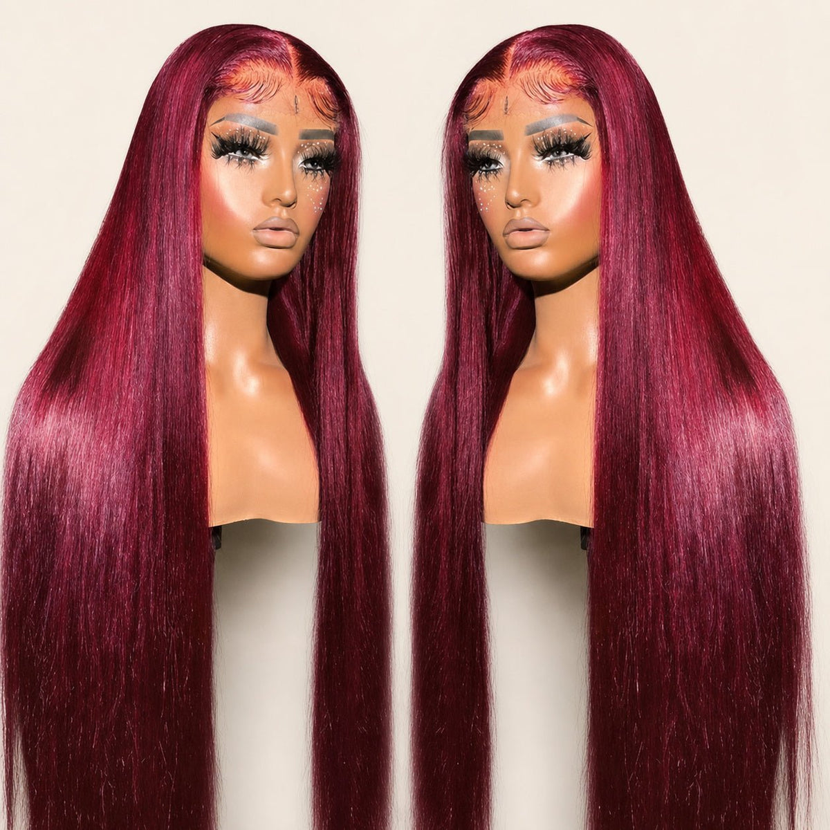 99J Burgundy Lace Wig — 100% Human Hair - C Beauty Accessories