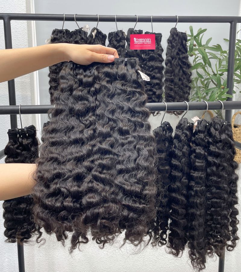 Raw Burmese curly hair weft bundle Vietnamese hair 100g C Beauty