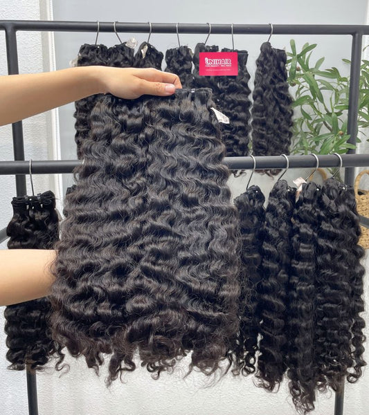 Raw Burmese curly hair weft bundle Vietnamese hair 100g C Beauty