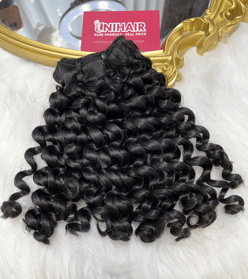 Deep curly double drawn Remy weft bundle Vietnamese hair C Beauty