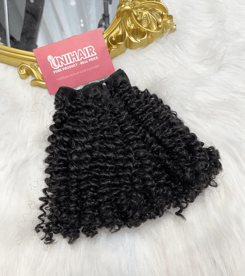 Kinky curly double drawn Remy weft bundle Vietnamese hair C Beauty