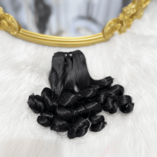 Loose curly 2 double drawn Remy weft bundle Vietnamese hair C Beauty