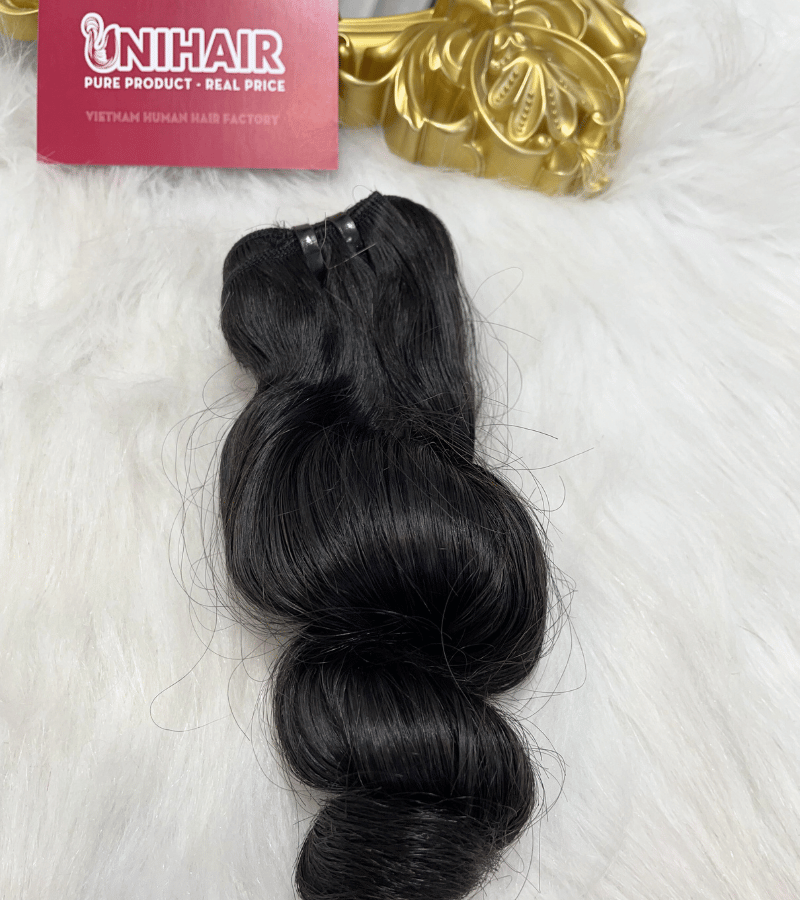 Loose curly double drawn Remy weft bundle Vietnamese hair C Beauty